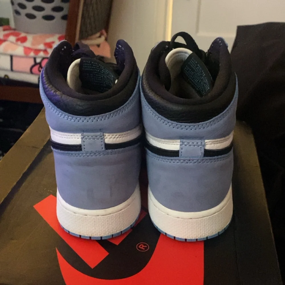Nike Air Jordan 1 High Top Sneakers - White & Light Blue